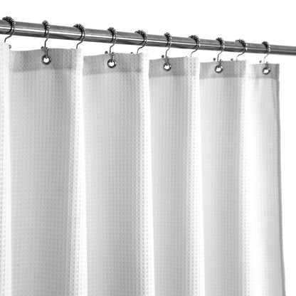 Barossa Design 36x84 Extra Long Stall Shower Curtain Waffle Weave White