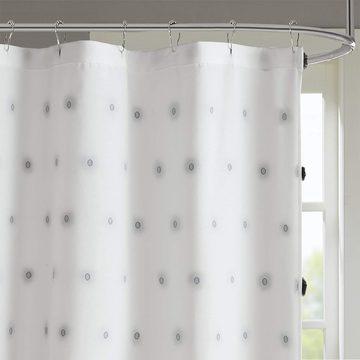 Madison Park Sophie Shower Curtain for Bathroom, 72 x 72, Black