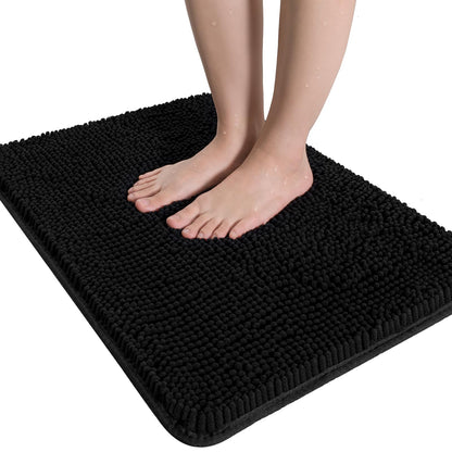 LOCHAS Luxury Bathroom Rug Shaggy Bath Mat 24 x 60 Inch, Gray