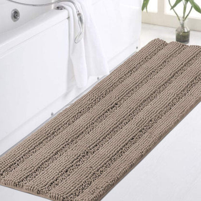 Turquoize Bathroom Runner Rug 17"x47", Soft Absorbent Chenille Bath Rug