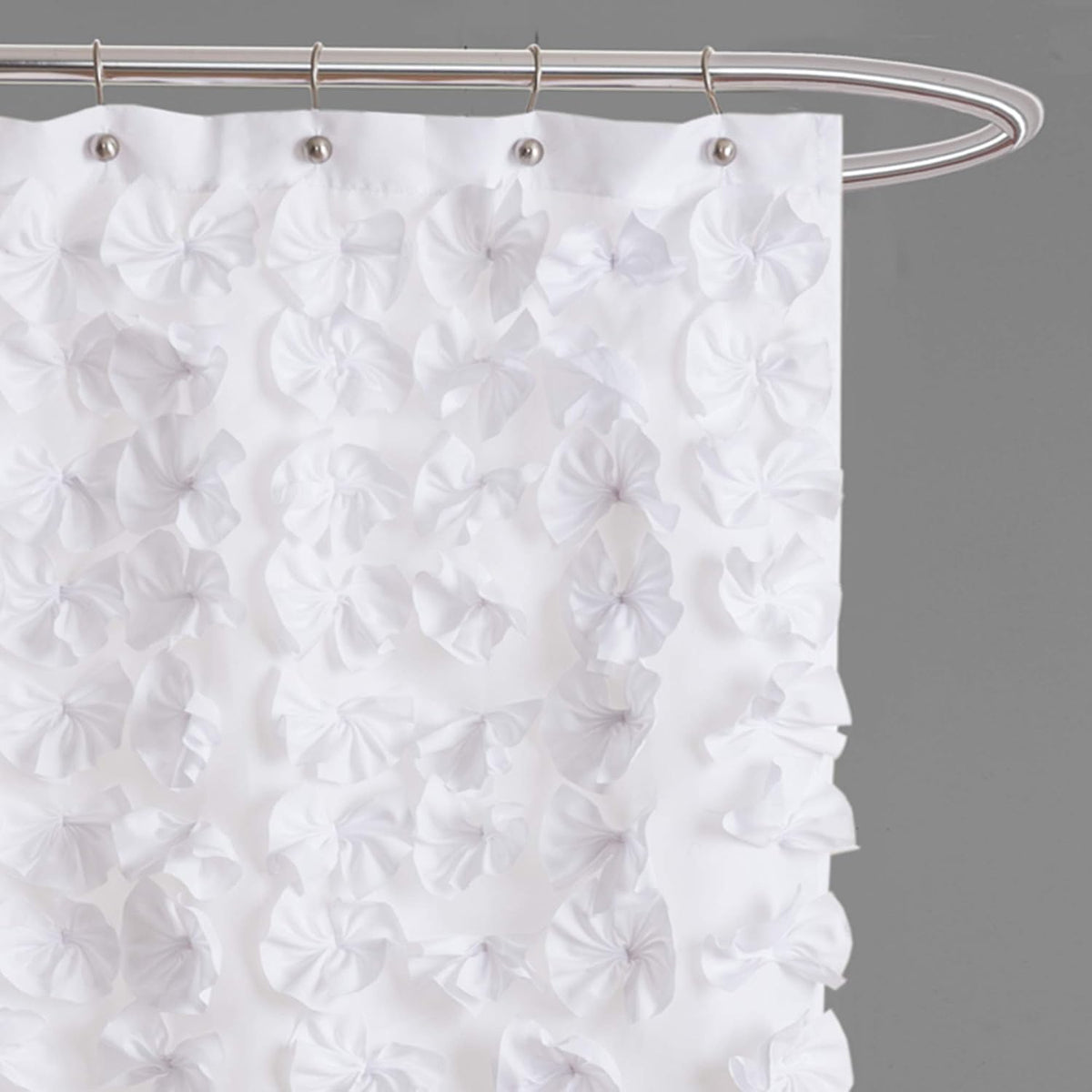 Lush Decor Lucia Shower Curtain, 72" x 72", White