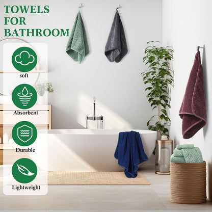 Mixweer 16 Pcs Bath Towel Set Quick Dry Towel Set for Bathroom, Dark Color