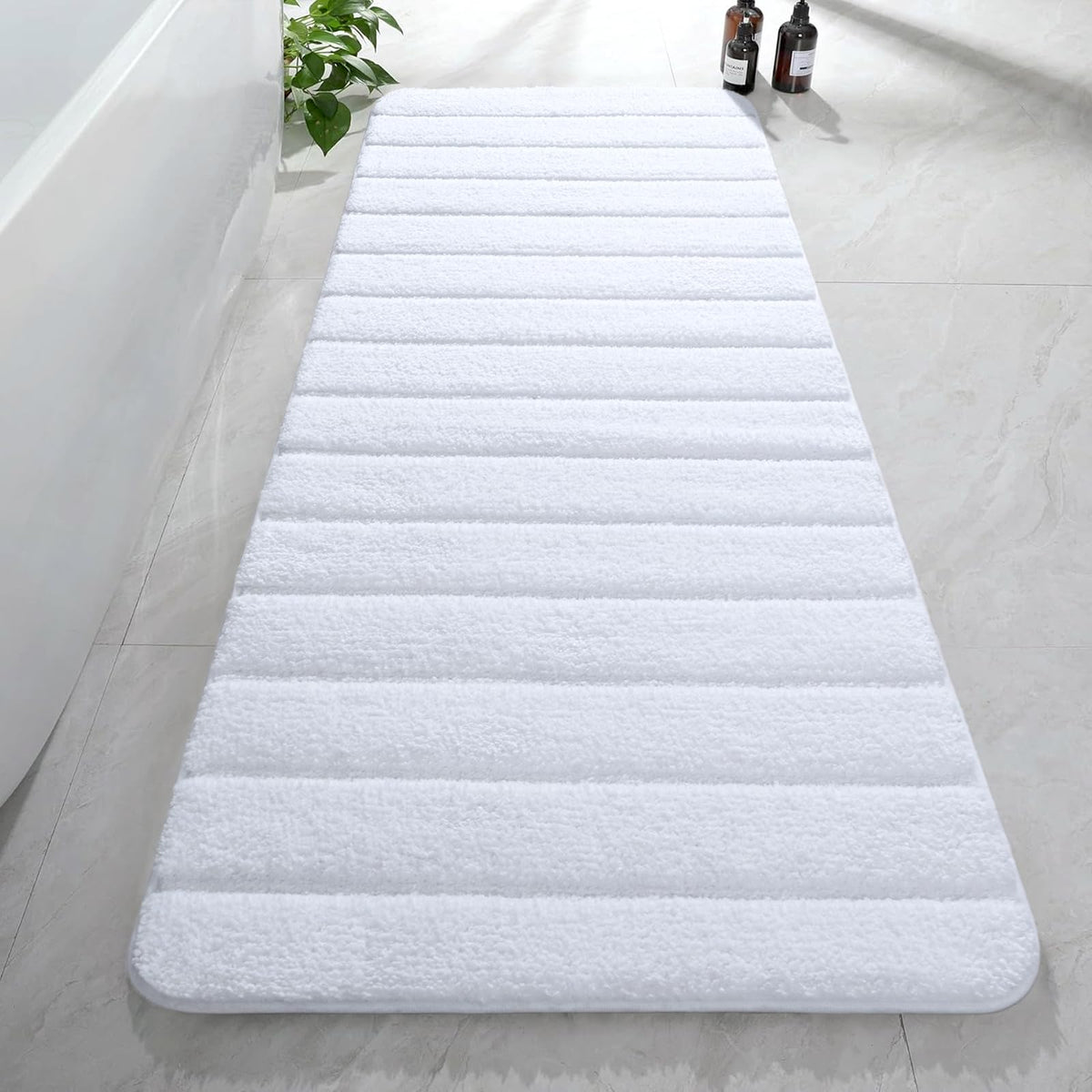 AROGAN Luxury Long Bathroom Runner Rugs 24x60 Inch Bath Rug Non Slip, Black