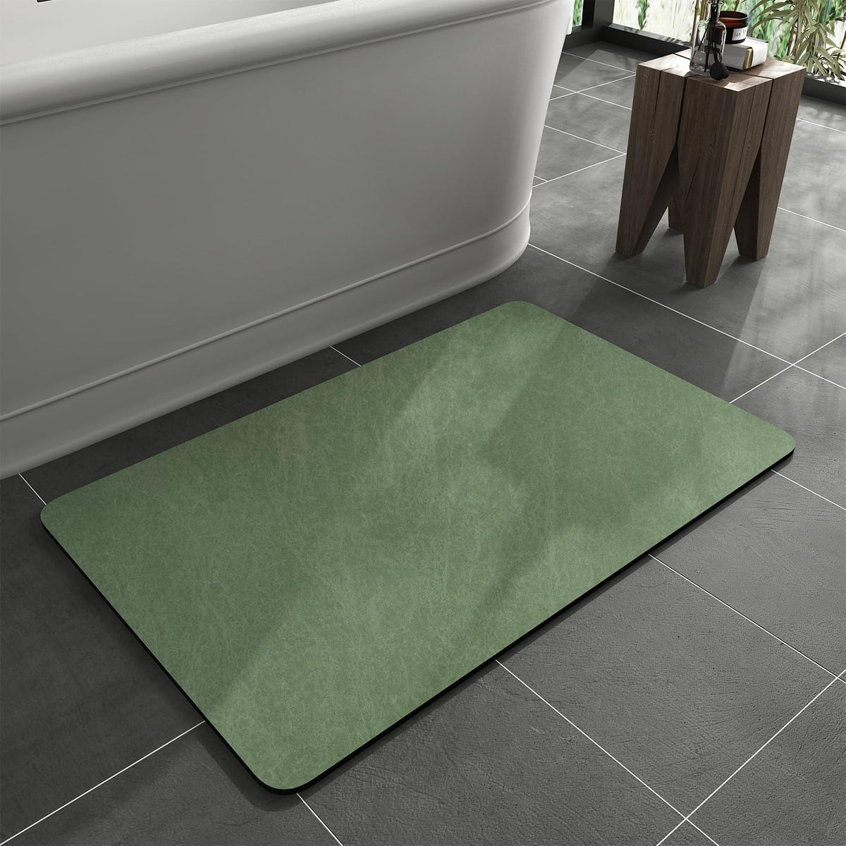 MontVoo -Bath Mat-Rubber Backing Non SlipThin Bathroom Rugs Fit Under Door- Quick Dry Absorbent Faux Suede Surface Grey Bathroom Floor Mats-Shower Rug for in Front of Bathtub Shower Gray 16x24