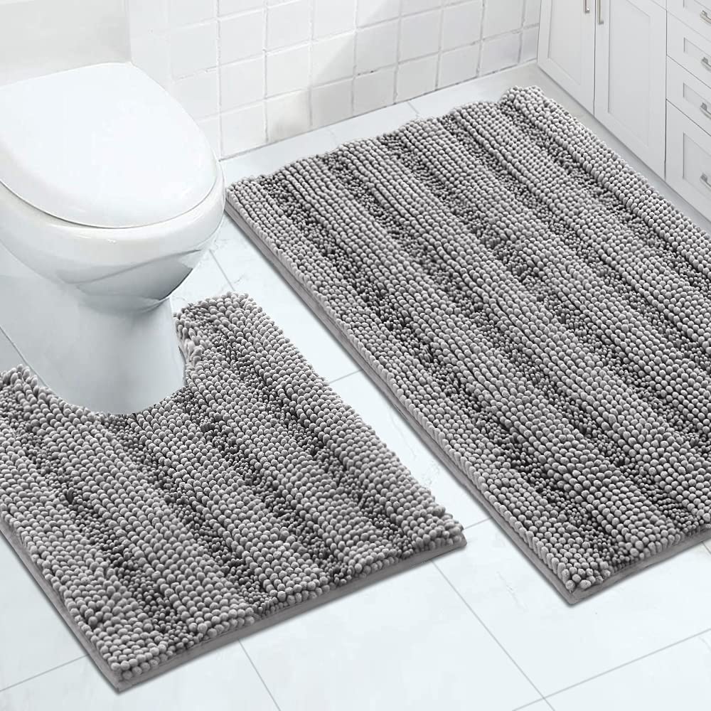 Turquoize Bathroom Runner Rug 17"x47", Soft Absorbent Chenille Bath Rug