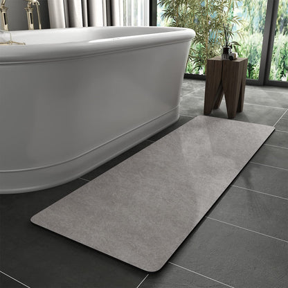 MontVoo -Bath Mat-Rubber Backing Non SlipThin Bathroom Rugs Fit Under Door- Quick Dry Absorbent Faux Suede Surface Grey Bathroom Floor Mats-Shower Rug for in Front of Bathtub Shower Gray 16x24