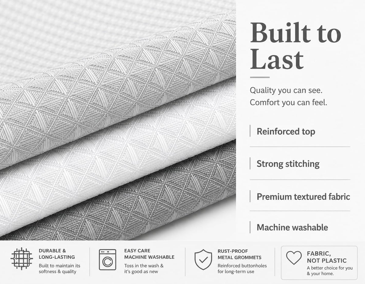 Dainty Home Ombre Waffle Weave Shower Curtain 70 x 72 Grey Textured Fabric Shower Curtain, Hotel Style Waffle Weave Bathroom Curtain, Water Resistant Polyester Ombre Shower Curtain