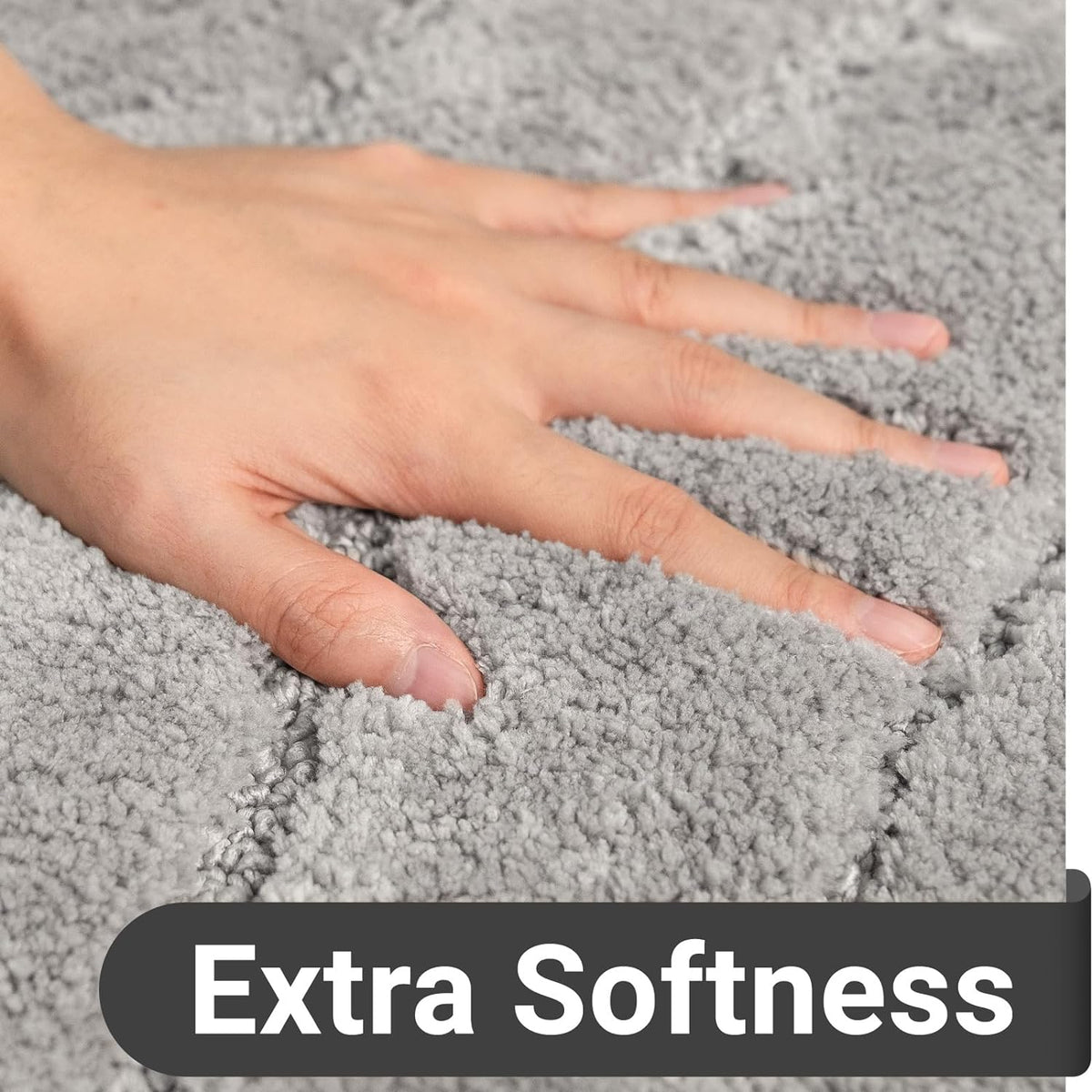 DEXDE Bathroom Rugs Runner 24x60 Long Non-Slip Bath Mats Floor Shower Gray