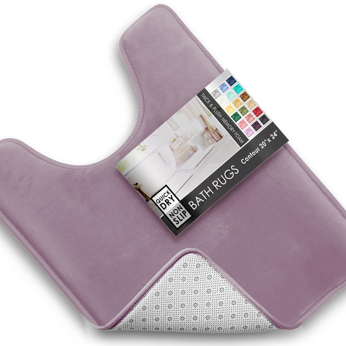 Clara Clark 3 Piece Bathroom Rugs Bath Mat Set, Velvet Memory Foam Bath Mats for Bathroom - Non-Slip, PVC Backing Bath Rugs, Washable - Dries Quickly, Green