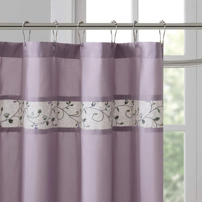 Madison Park Serene Shower Curtain for Bathroom, 72 x 72, Purple