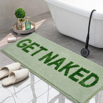 KOEXM Get Naked Bath Mat Long Runner Mat Cute Bathroom Rugs