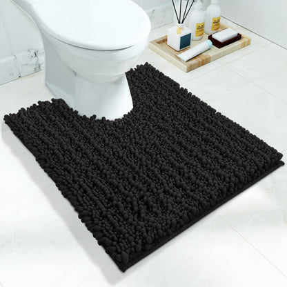 Yimobra Bathroom Rugs Non Slip Washable 32x20 Inch - Ultra Soft Absorbent Chenille Bath Mat, Quick Dry Shaggy Floor Carpet for Tub Shower, Gray Home Decor Accessories
