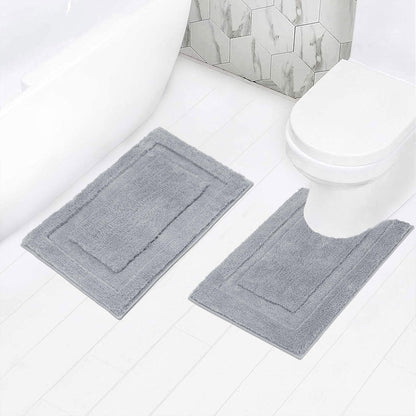 SHACOS Soft Microfiber Bathroom Rugs Set of 2 Pieces, White