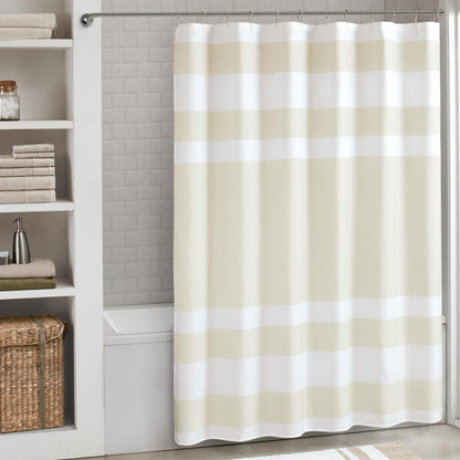 Madison Park Arbor Waffle Shower Curtain for Bathroom, 72 x 72, Beige