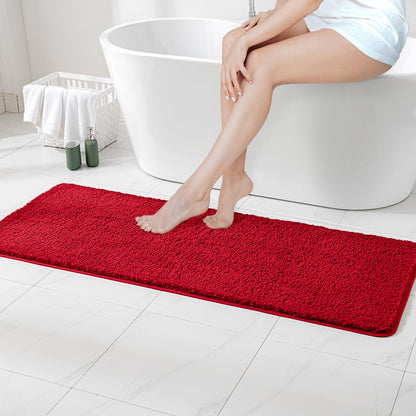 MIULEE Dark Purple Bathroom Rugs Soft Small Microfiber Bath Mat 16x24 Inch