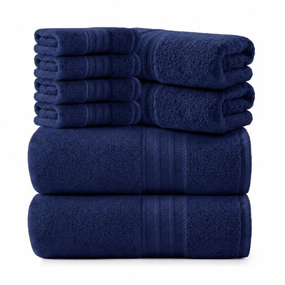 REDKISS Green Towel Set of 8-100% Cotton Luxury Bath Towels Set for Bathroom, 600 GSM Highly Absorbent Bathroom Towel with 2 Large Bath Sheet, 2 Hand, 4 Washcloths, Green Shower Towels for Dorm