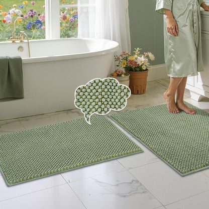 BSICPRO Bathroom Rugs Set 2 Piece, Light Blue, 20"x32" + 16"x24"