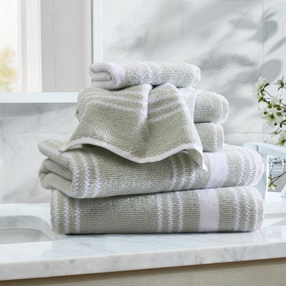 Nautica - Cotton Bath Towel Set with Hand Towels & Washcloths, 6-Piece Set