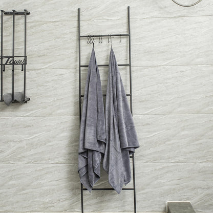 JML Microfiber Bath Towels, Bath Towel Set (6 Pack, 27" x 55") - Extra Absorbent and Fast Drying,Multipurpose Microfiber Towel for Bath, Beach, Pool, Sports, Yoga - Grey