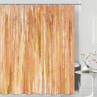 JAWO Abstract Shower Curtain,Modern Aesthetic Abstract Stripe Shower Curtain Set, Yellow Blue Grey Contemporary Abstract Painting Fabric Shower Curtains