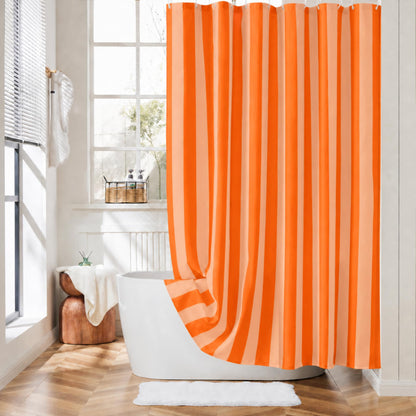 Ohocut Vertical Striped Shower Curtain, Cute Retro Vintage Blue Stripe Bathroom Shower Curtain, Waterproof Polyester Fabric Modern Bath Curtain for Bathroom 72x72 Inches Blue