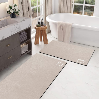 RUERYA Grey Long Bathroom Rugs Large Stone Bath Mats for Bathroom,15.7"x47"