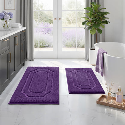 HOMEIDEAS Bathroom Rugs Sets 2 Piece Sage Green 16 * 24+20 * 32"