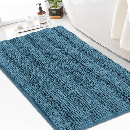 Turquoize Bathroom Runner Rug 17"x47", Soft Absorbent Chenille Bath Rug