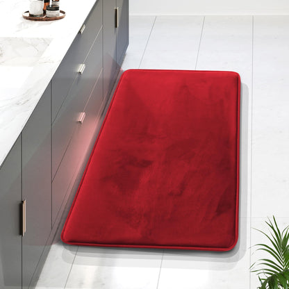 Clara Clark 3 Piece Bathroom Rugs Bath Mat Set, Velvet Memory Foam Bath Mats for Bathroom - Non-Slip, PVC Backing Bath Rugs, Washable - Dries Quickly, Green