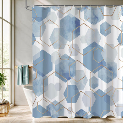 Litabel Sage Green Geometric Shower Curtain for Bathroom, 72x72