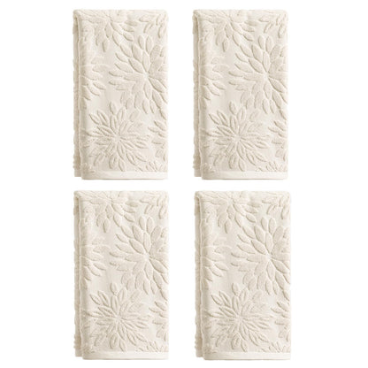 Artoid Mode 2 Pcs Olive Green 3D Dahlia Floral Jacquard Hand Towels for Bathroom, Cotton Soft Absorbent Bathroom Decor Towels, 13.7 x 29.5 Inch