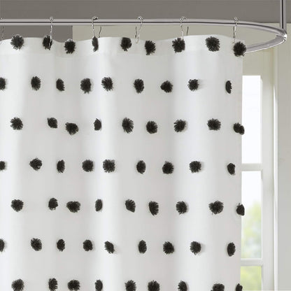 Madison Park Sophie Shower Curtain for Bathroom, 72 x 72, Black