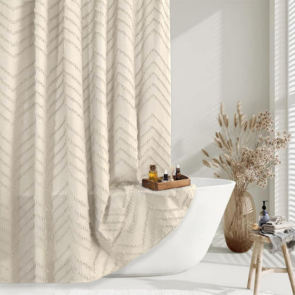 Grey Boho Fabric Shower Curtain 72 x 72 Inches