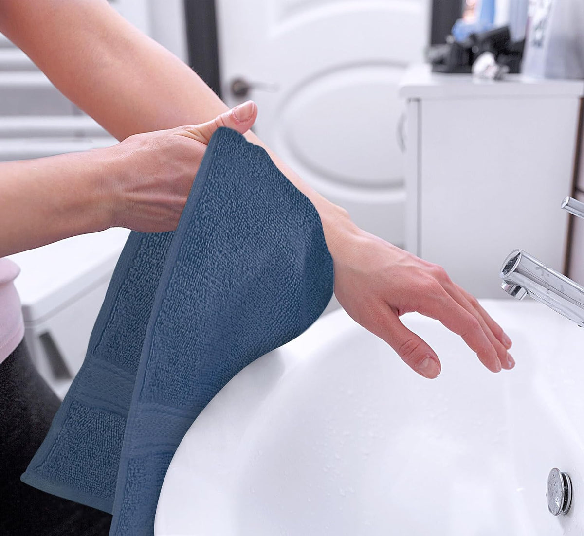Utopia Towels 6 Pack Premium Hand Towels, 16x28 in, 600 GSM Cotton, Navy