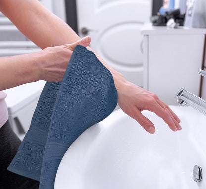 Utopia Towels 6 Pack Premium Hand Towels, 16x28 in, 600 GSM Cotton, Navy