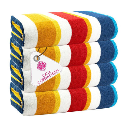 CASA COPENHAGEN Solitaire 6 Pieces Towel Set- Midnight Black, 600 GSM 2 Bath Towel 2 Hand Towel 2 Washcloth, Designed in Denmark Made of Soft Egyptian Cotton for Bathroom, Kitchen & Shower