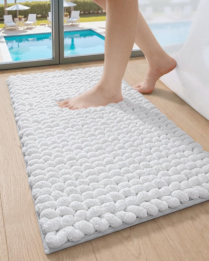 DEXI Bathroom Rugs 36x24, Non Slip Washable Chinelle Bath Mat, Taupe