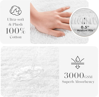 Madison Park Splendor Reversible 100% Cotton Bath Rug, 21 x 34, White