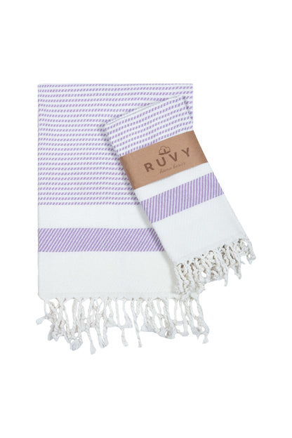 Ruvy Home Basics Turkish Hand Towels for Bathroom Set of 2 | 18"x40", Cotton | Decorative Towel for Bathroom, Kitchen, Dishcloth, Tea, Yoga, Face, Gym - Beige