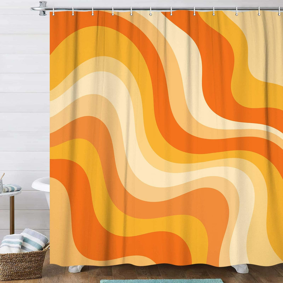 Bondjos Abstract Sage Green Shower Curtain,Boho Modern Geometric Line Art Decor,Abstract Minimalist Farmhouse Style Shower Curtain for Bathroom，Waterproof Polyester Fabric Bathroom Curtain,72x72 Inch