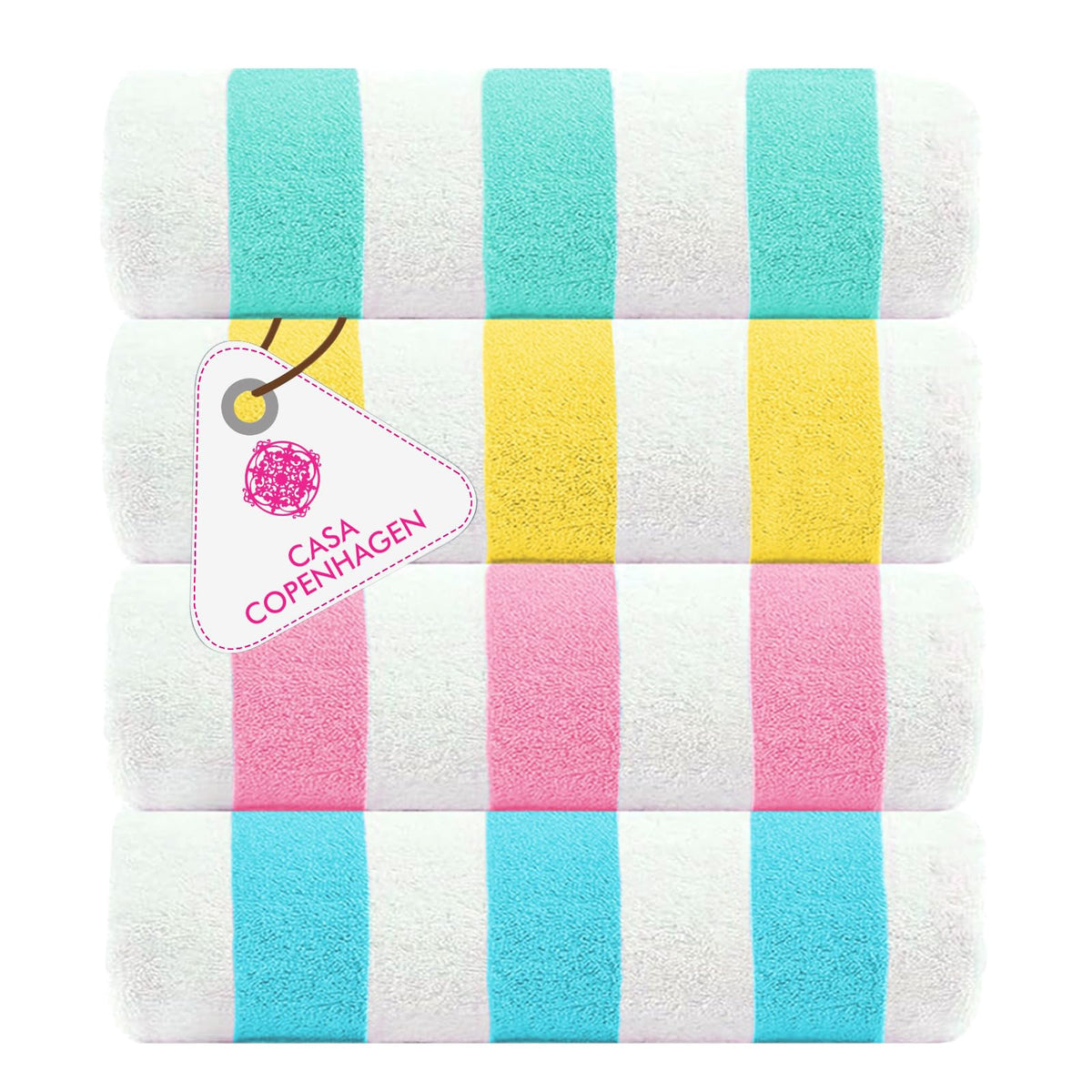 CASA COPENHAGEN Solitaire 6 Pieces Towel Set- Midnight Black, 600 GSM 2 Bath Towel 2 Hand Towel 2 Washcloth, Designed in Denmark Made of Soft Egyptian Cotton for Bathroom, Kitchen & Shower