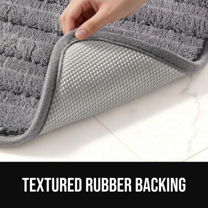GORILLA GRIP Memory Foam Bathroom Rugs, Absorbent Bath Mat, 30x18 Gray