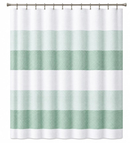 Dainty Home Ombre Waffle Weave Shower Curtain 70 x 72 Grey Textured Fabric Shower Curtain, Hotel Style Waffle Weave Bathroom Curtain, Water Resistant Polyester Ombre Shower Curtain