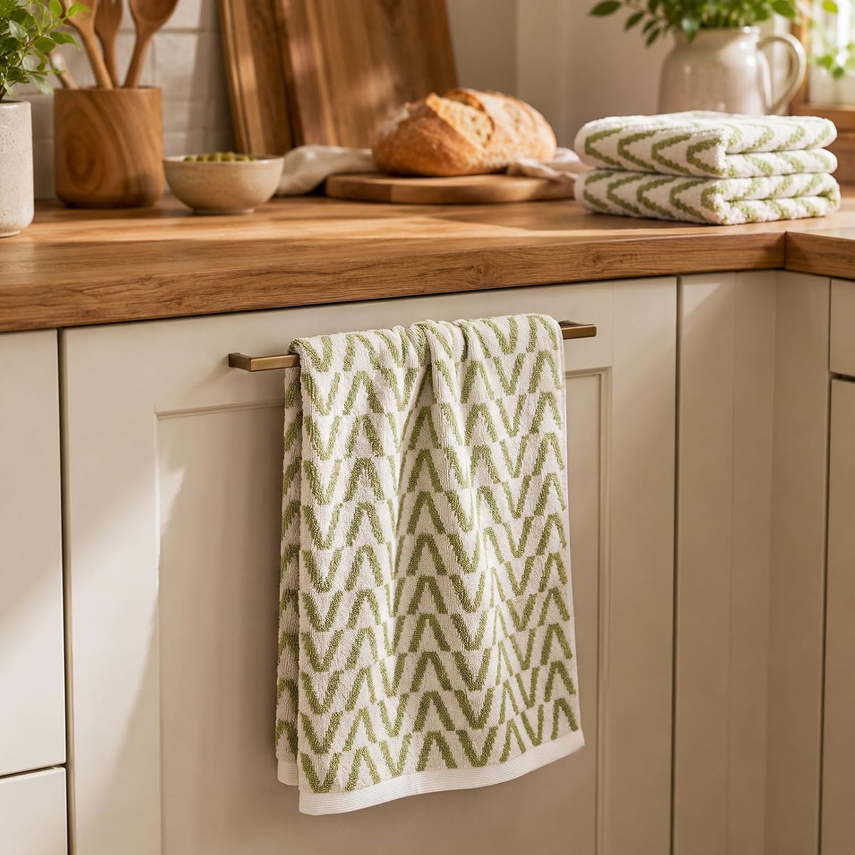 ecolook Decorative Hand Towels for Bathroom, Jacquard Cotton, Set of 2