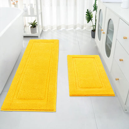 SHACOS Soft Microfiber Bathroom Rugs Set of 2 Pieces, White