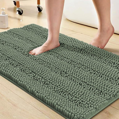 Turquoize Bathroom Runner Rug 17"x47", Soft Absorbent Chenille Bath Rug