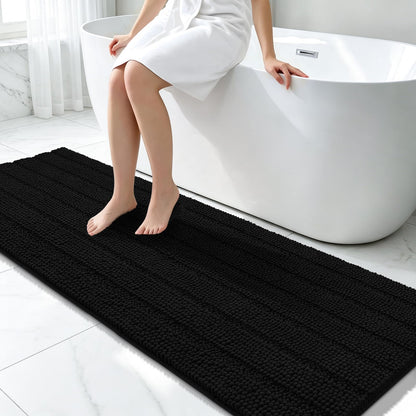 Bcoimo Bath Rug Mat,48x24 High Absorbent Latte Long Bathroom Runner Rugs