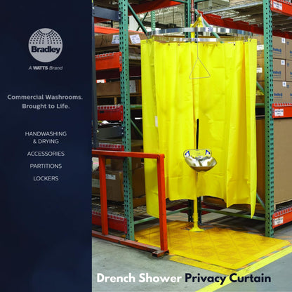 Bradley S19-330 Emergency Shower Privacy Curtain Kit, 70 x 145 Inch