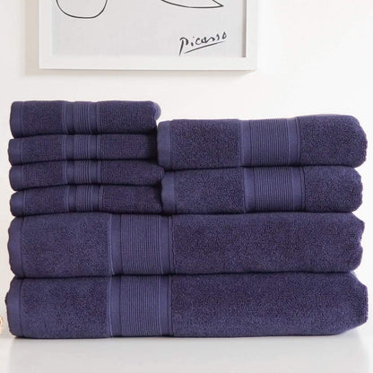 Luzia 8 Piece Bathroom Towel Set - 100% Turkish Cotton, Premium Quality - 2 Bath Towels 2 Hand Towels and 4 Washcloths (Coral)
