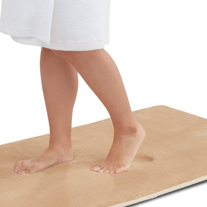 Memory Foam Bath Mat Non Slip Absorbent Super Cozy Velvet Bathroom Rug Carpet (20 inches X 32 inches, Grey)